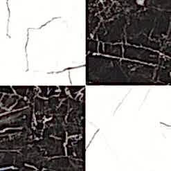 Darwin Black White Marble Pre-Cut 45x45 Mat 8,5mm